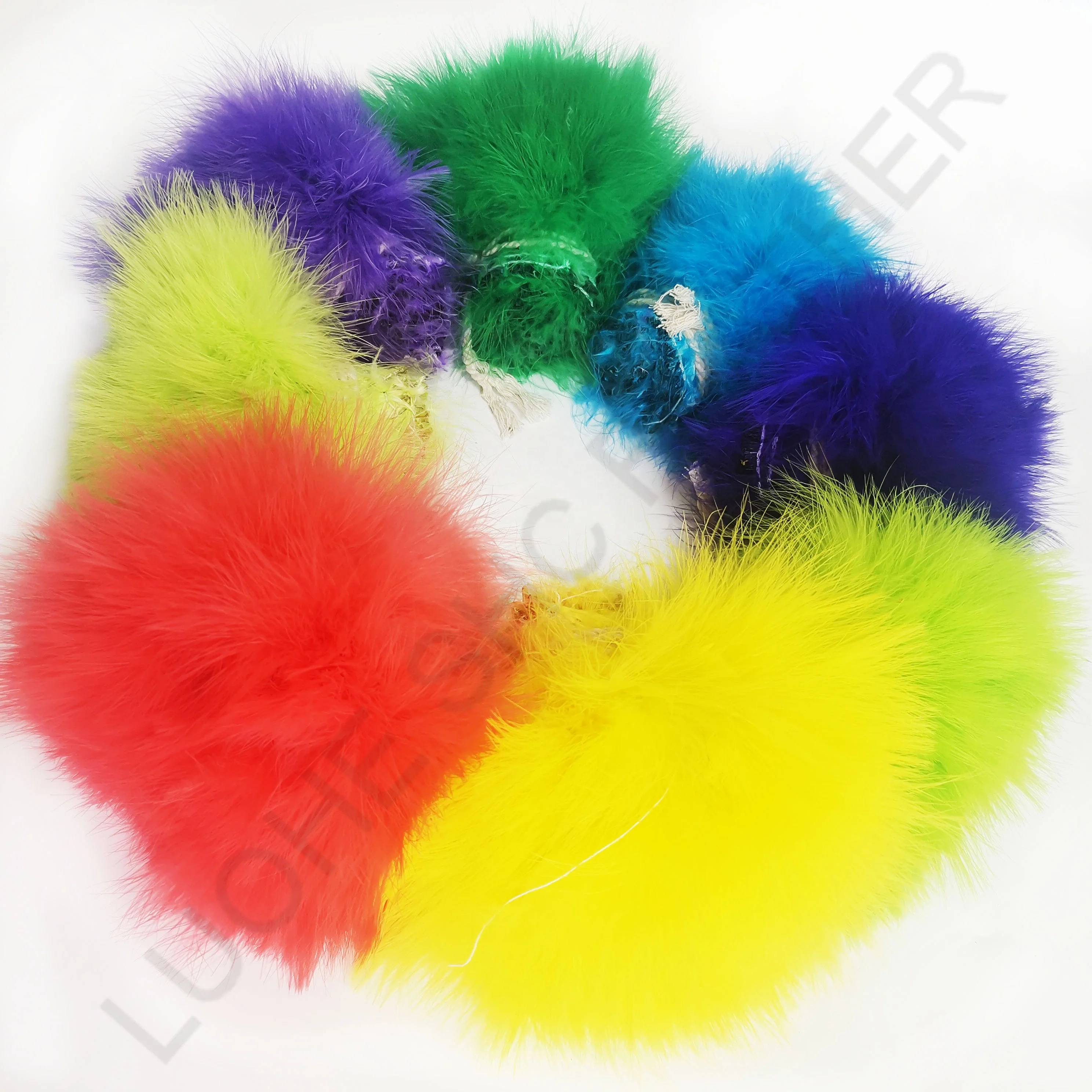 Лидер продаж рыболовное перо для завязывания нахлыстом 4-5 дюймов Белые и красочные перья индейки марабу нанизанное