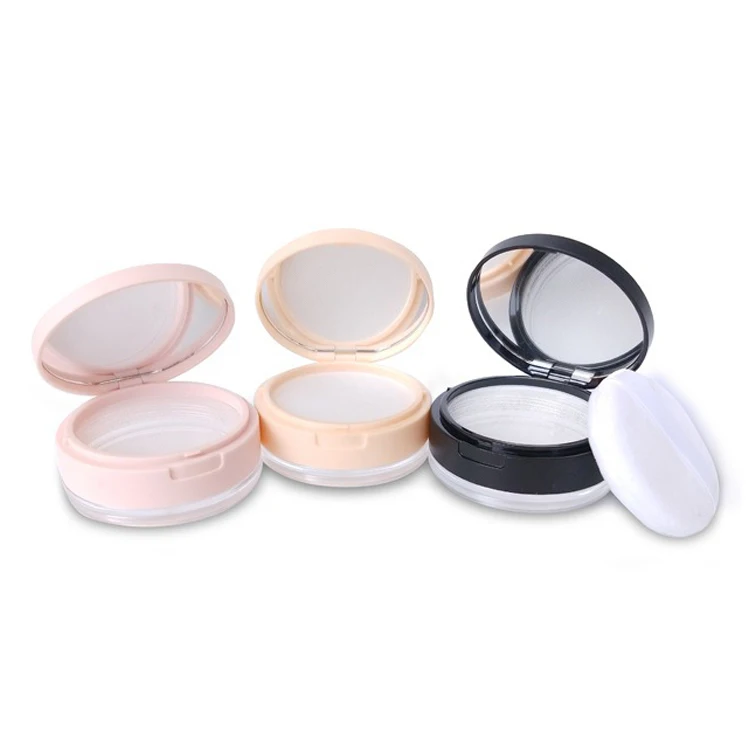 Factory Stock Supply 10g Foundation Makeup Compact Powder Cosmetic Box Empty Loose Powder Case With Puff & Mirror