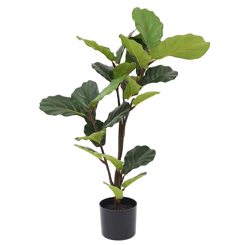 Artificial Bonsai Trees Plant Real Touch Plastic Faux Ficus plants In Plastic Pot For Home Decoration