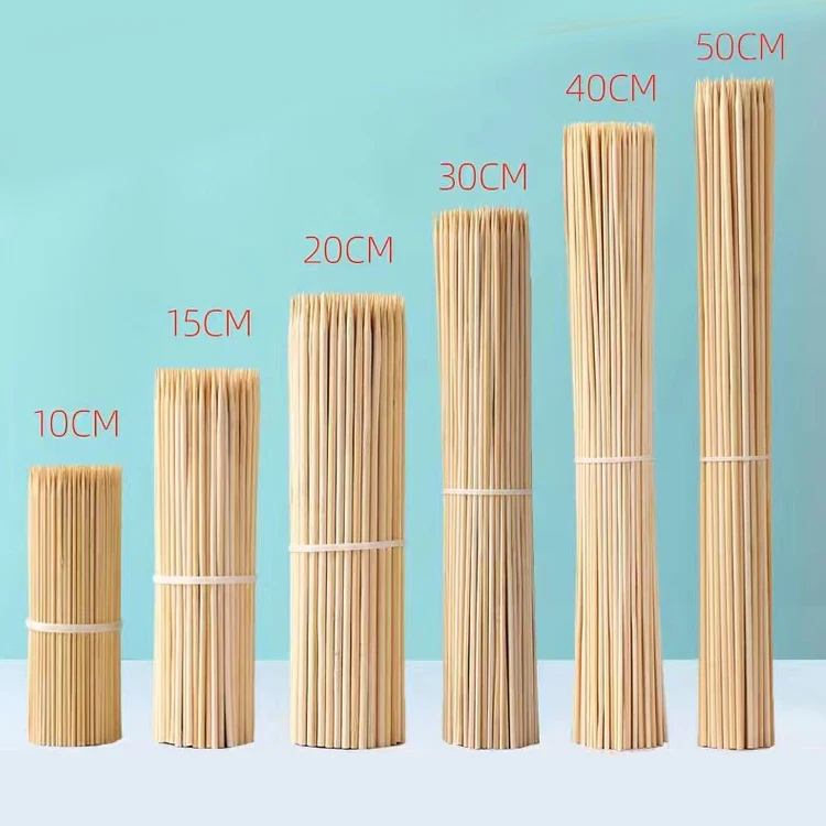 bbq bamboo skewer Eco-friendly Bamboo Skewer BBQ Sticks with Custom size and Logo for grill skewer