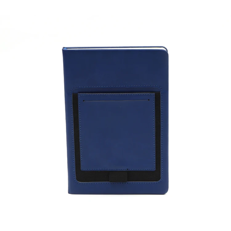 Custom cheap hardback journal  A5 notebook for custom logo branding PU leather cover pocket diary