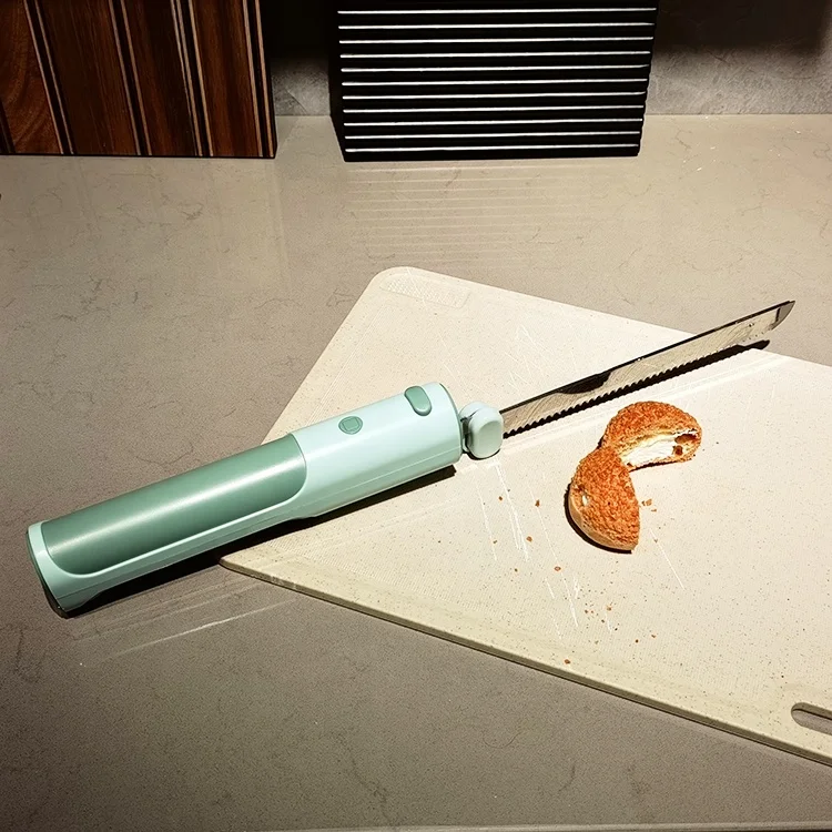 Stainless Steel Serrated Kitchen Electric Carving Knife Cordless Bread Cutter For Meat
