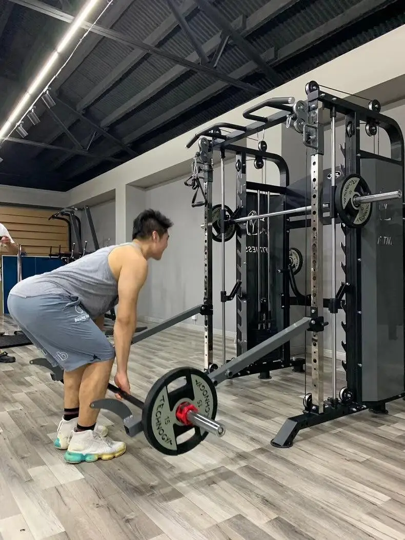 Factory Price Cable Crossover Multi Function Power Cage Squat Rack Weight Lifting Training Gym Smith Machine power rack