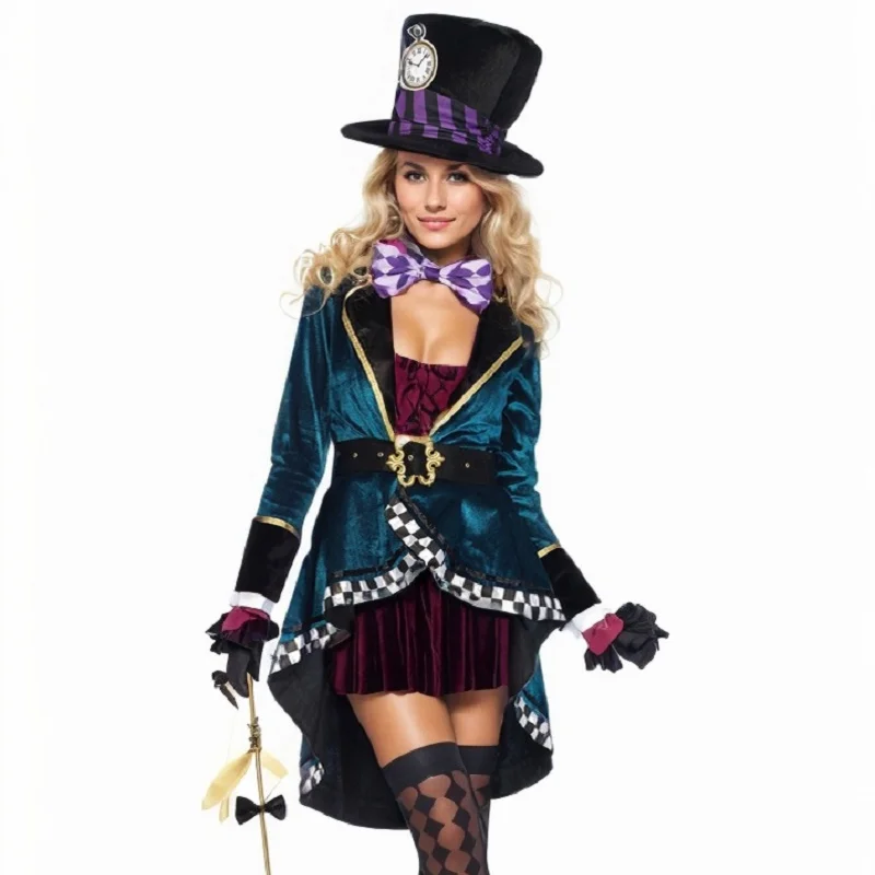 2024Y Halloween Circus Clown Costume Hatter costume woman