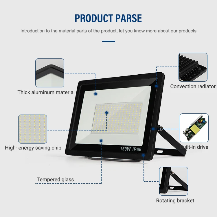 Wholesale Price Flood Lamp Aluminium Smd Ip66 Waterproof Outdoor 10 20 30 50 100 150 200 Watt Led Floodlight