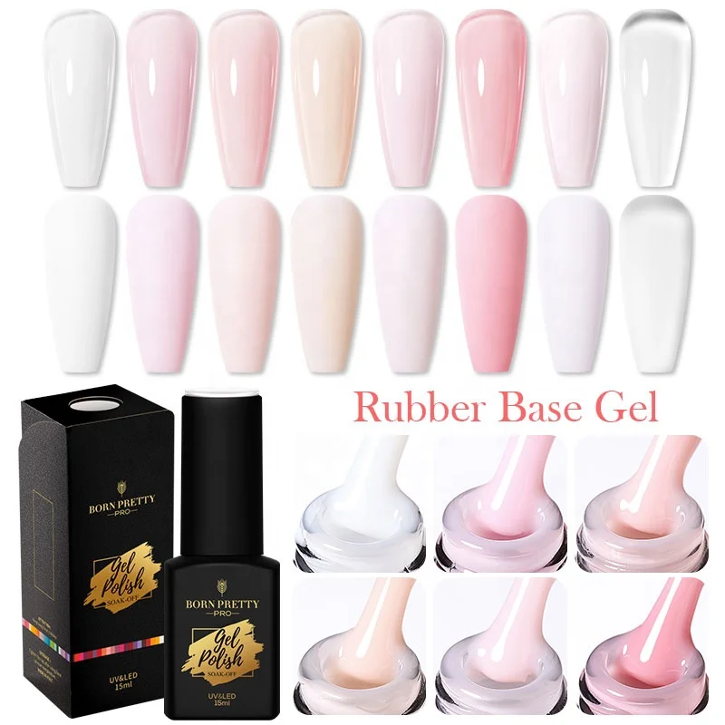 BORN PRETTY New Arrival 15ml Resin Rubber Base Coat Gel Polish Jelly Pink Milky Ruber Base Gel for Nails