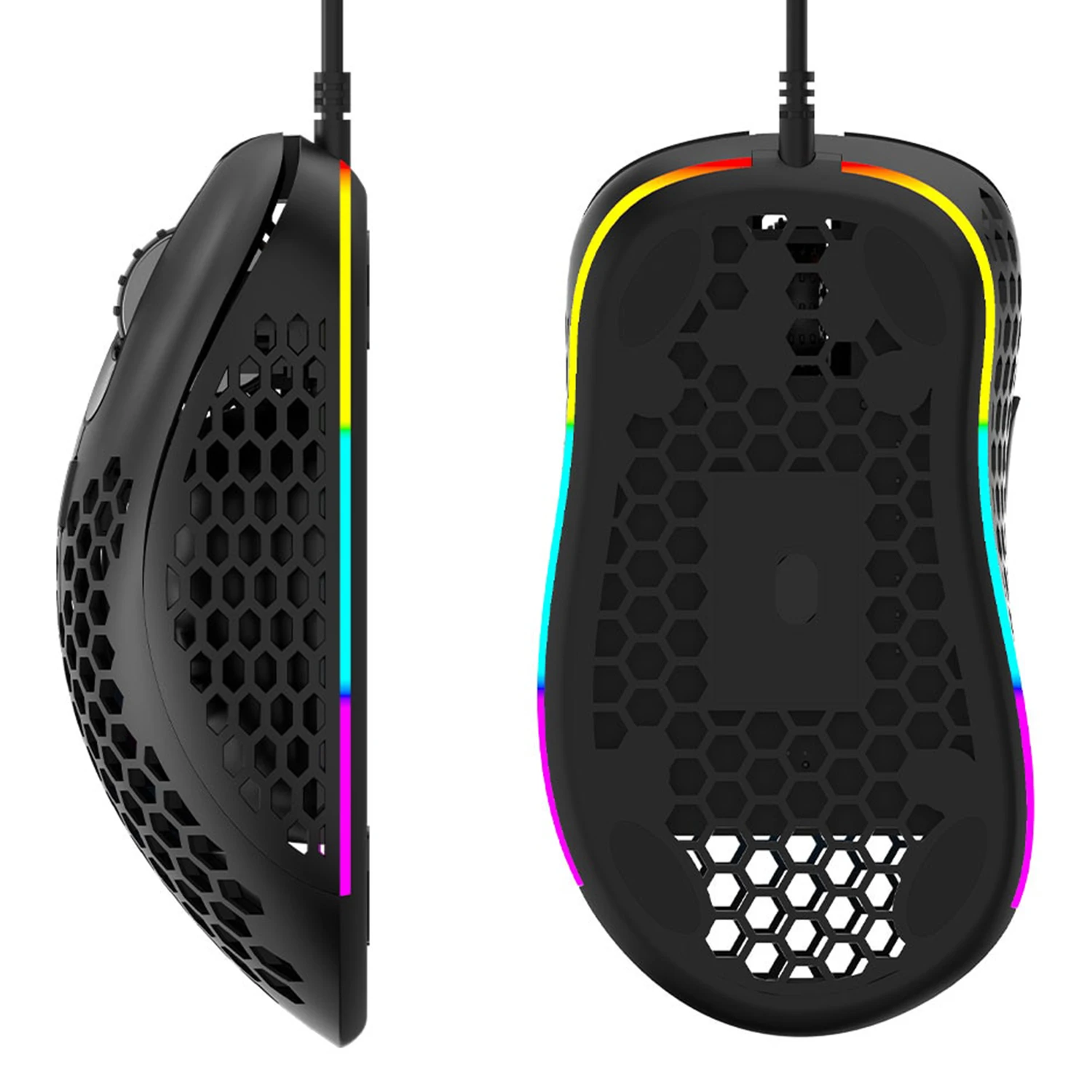 SAMA Top Selling Wired Mice Ergonomics ABS RGB Backlight 6d Keys Up To 6400dpi Lightweight Honeycomb Optical Sensor Gaming Mouse