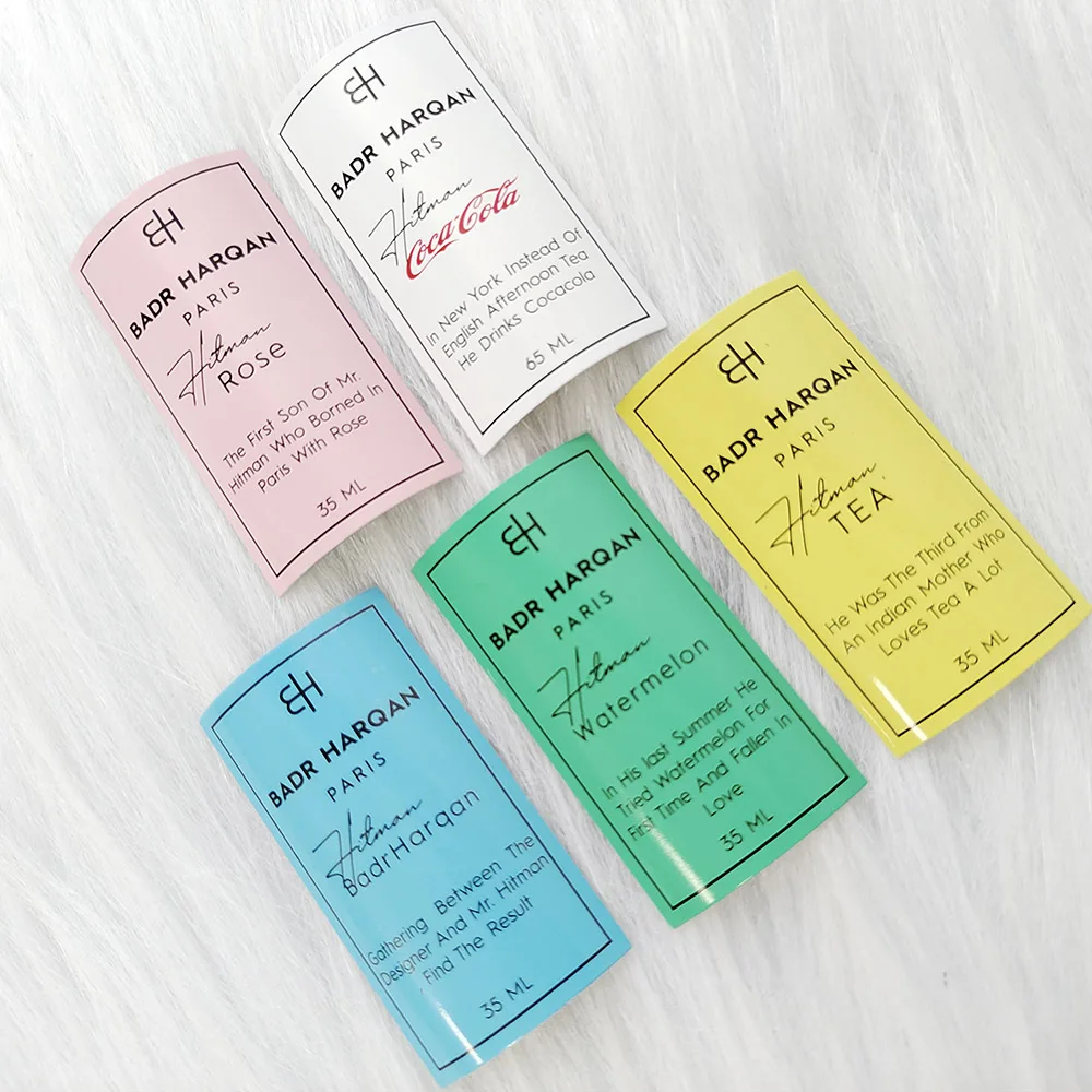 Perfume fragrance custom private label waterproof/alcohol proof  label stickers for glass bottles Perfume Women