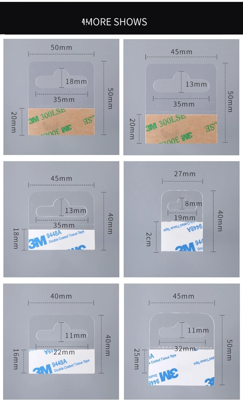 Прозрачные липкие Висячие вкладыши с крючком в европейском стиле размером 60x45 мм прочным клеем