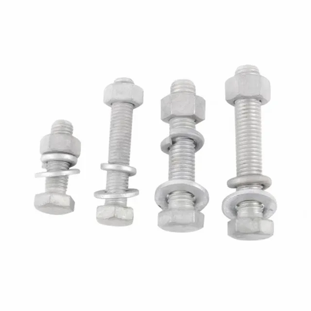 Hot-dip galvanised hexagon head bolts hot dip zinc (chemistry) Pole bolts
