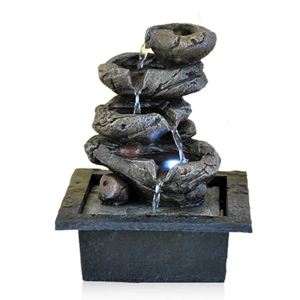 
Creative resin fountain 4step indoor water fountain cross resin stone fountain 