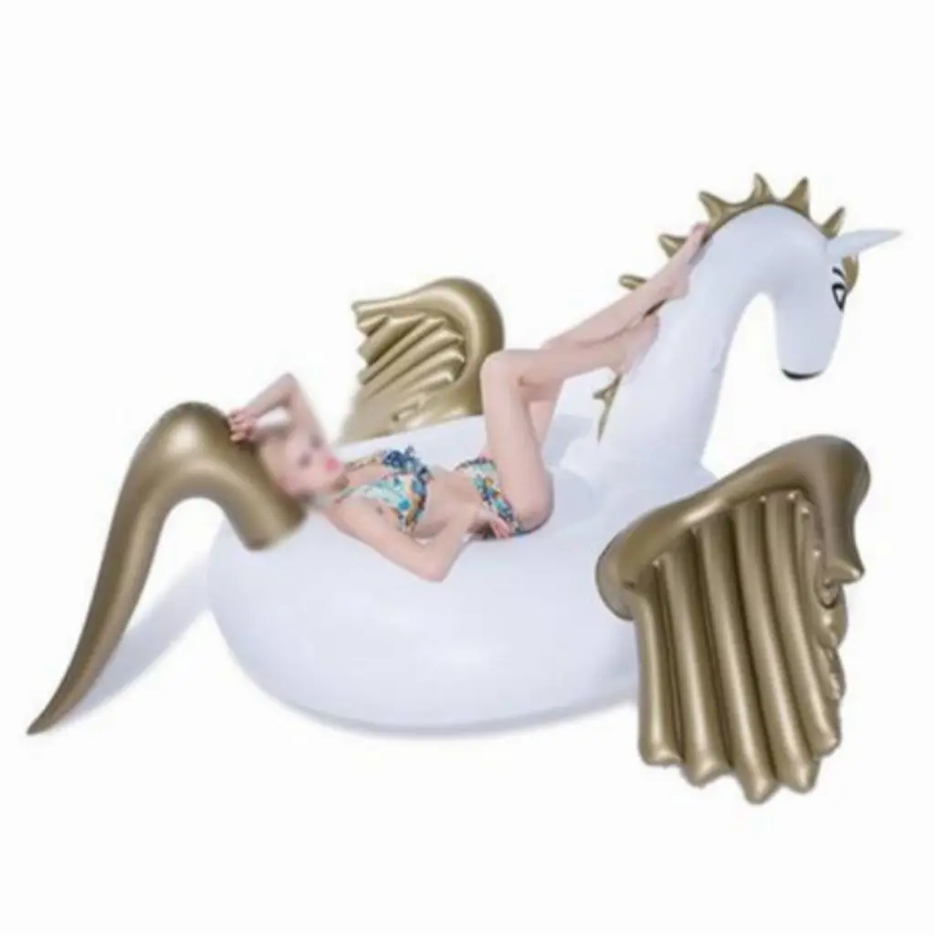 SZZHN custom inflatable flying horse seaside big PVC white gold animal float row for sale