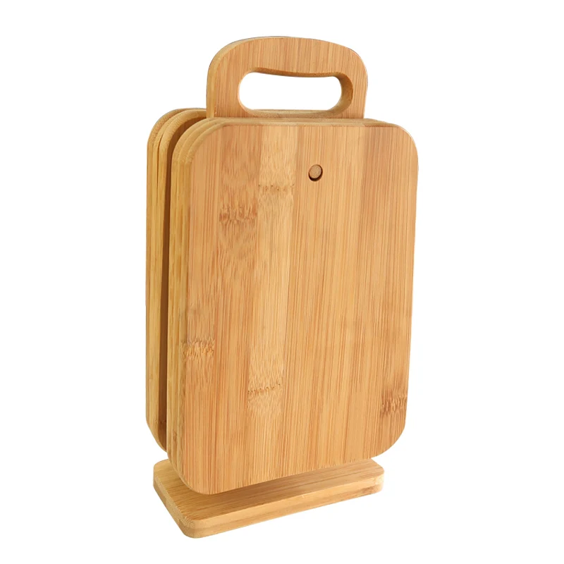 Factory Wholesale Organic Bamboo Serving Cheese Cutting Board Set With Holder