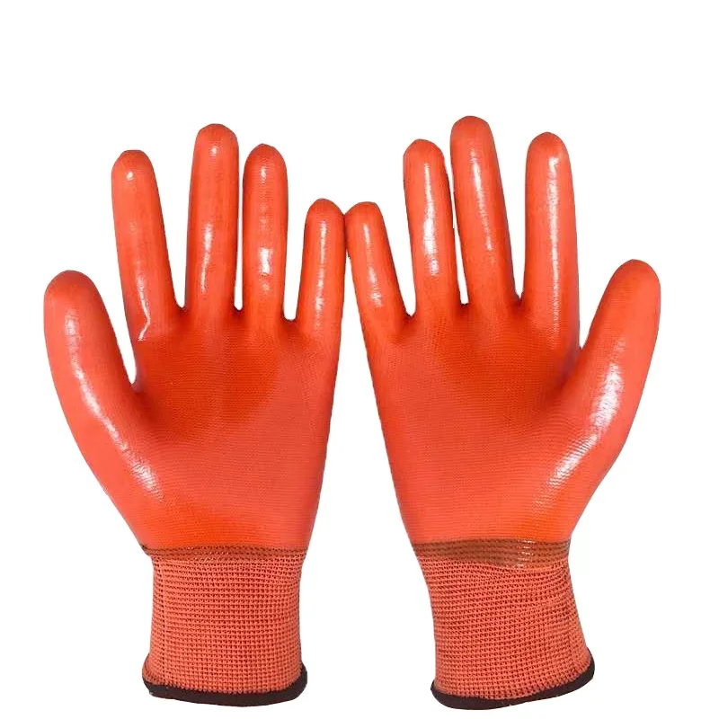 Rubber dipped safety working gloves pvc coated anti oil gloves