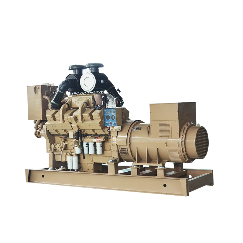 CCS approved 400V 480V heat exchanger coolng 500KW 625KVA marine diesel generator with sea water pump