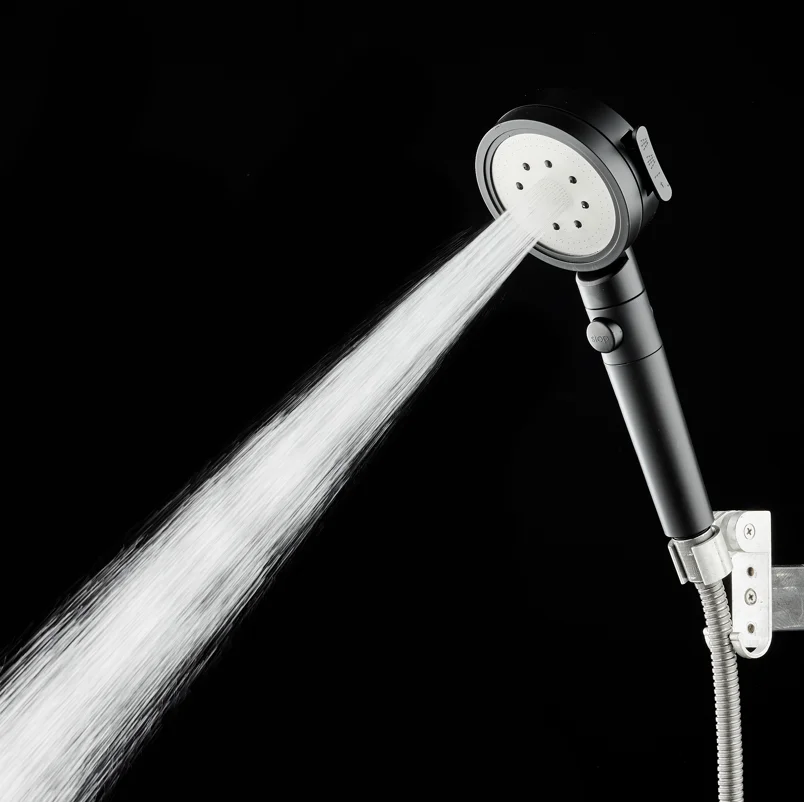 New Design High Quality Micro Bubble Three Functions PP Cotton Carbon Filter Shower Head with Water Stop Button