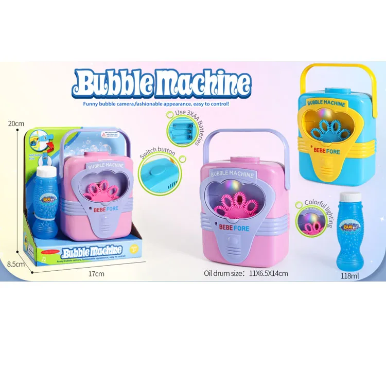 Outdoor Toy for Kids Oil Tank Shape Automatic Bubble Maker Toy with Solution Bubble Machine for Party with Music Lamplight