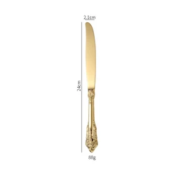 304 elegant luxury cutlery reusable  plated gold spoon fork knife royal stainless steel flatware set