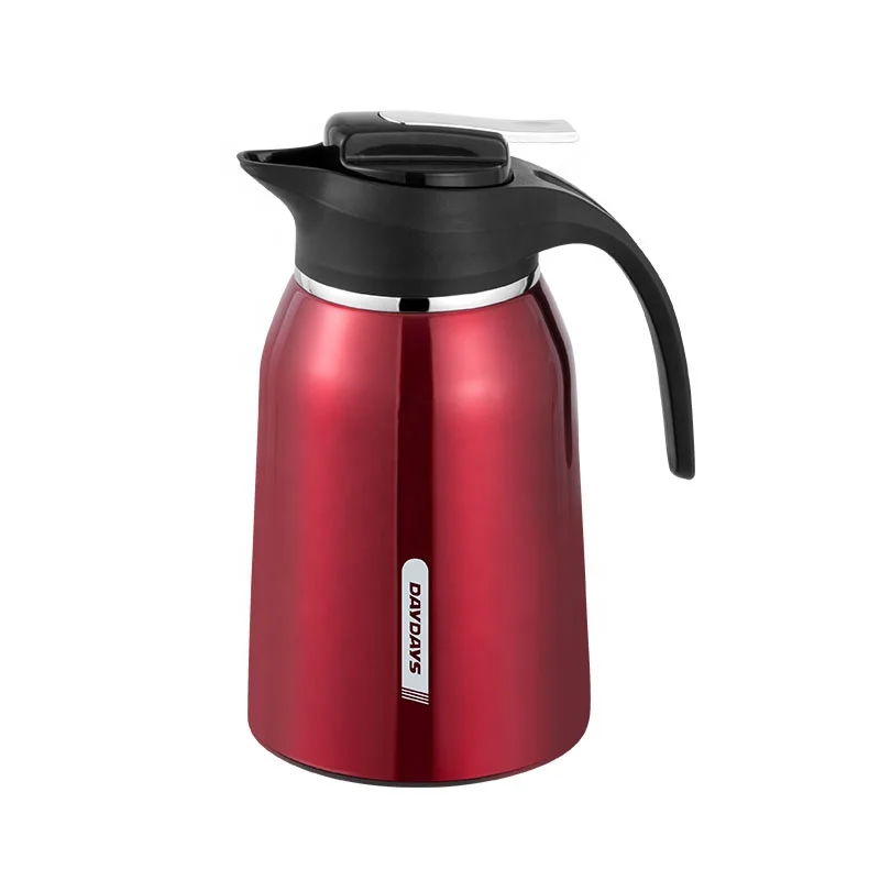 Daydays 1000ml coffee pot stainless steel PINK Glass Refill thermal jug vacuum flask
