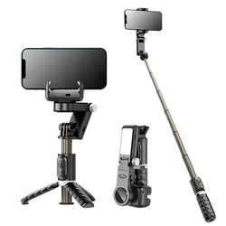 Amazlife Q18 Mobile Phone 360 Rotation Selfie Stick Tripod Gimbal Stabilizer with LED Fill Light