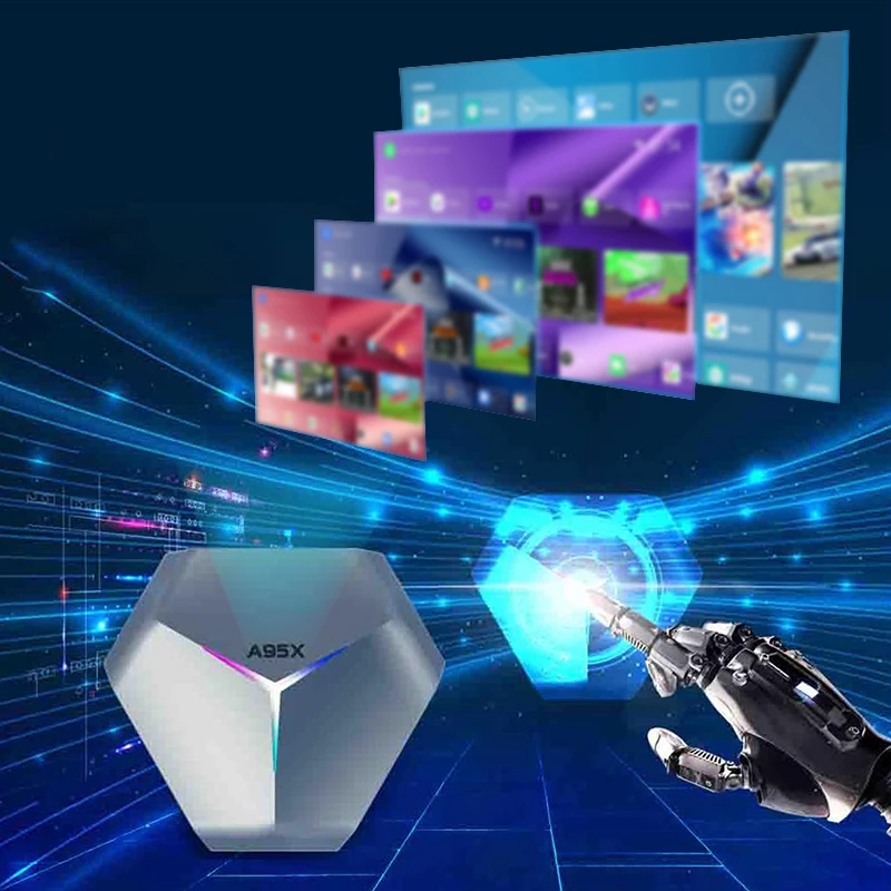 
Factory Supply Newest Amlogic S905X4 4GB 64GB Media Player Android 11 OS BT 4.2 RJ45 100M 8K Tv Box A95x F4 