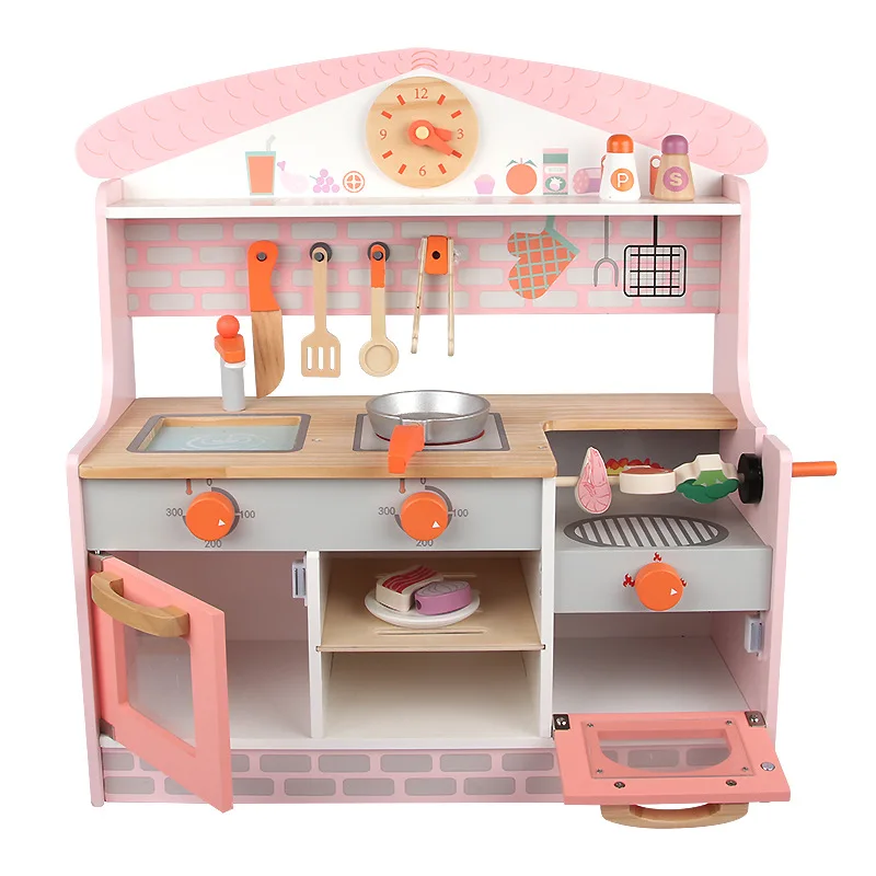 Wholesale New  Wooden Toys Child Baby Kids Kitchen Pretend Play Set Wood Toy for Children Home Cooking