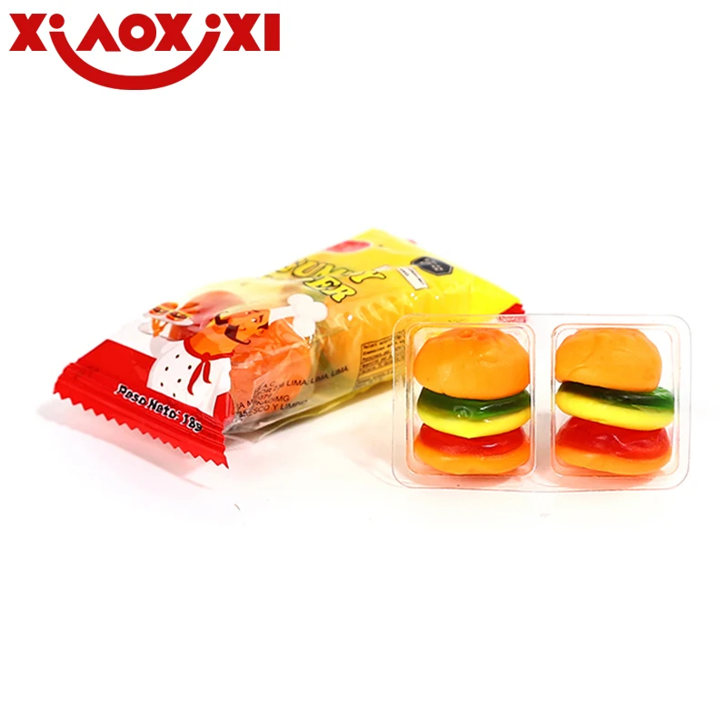 HALAL Hamburger Shaped Gummy Candy Fun and Delicious Jelly Burger Gummy sweets