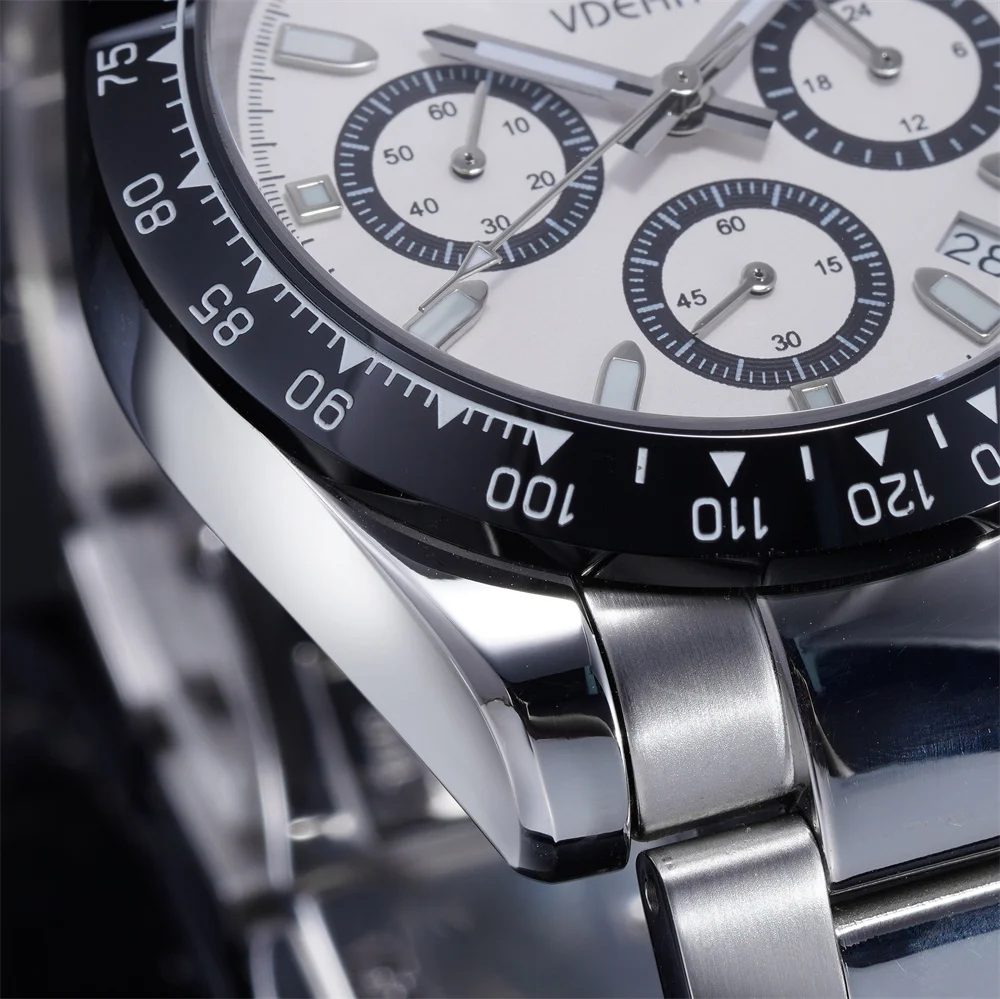 Business Luminous Small Three Needle Ceramics Bezel Brown Dial With Calendar Montre Original Homme Oem Brand Mens Watch 2024