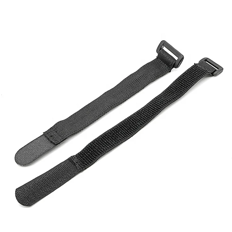 Self Adhesive Fastening Cable Ties Sticky Back Strip Plastic Buckle Adjustable Elastic Hook and Loop Strap With Buckle