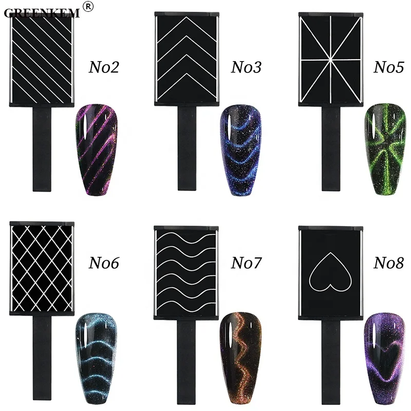 New Design 9 Styles Nail Art Tools Magnet Stick for Cats Eye Gel Professional Strong Fancy 3D Cat Eye Gel Magnetic Powder Nail
