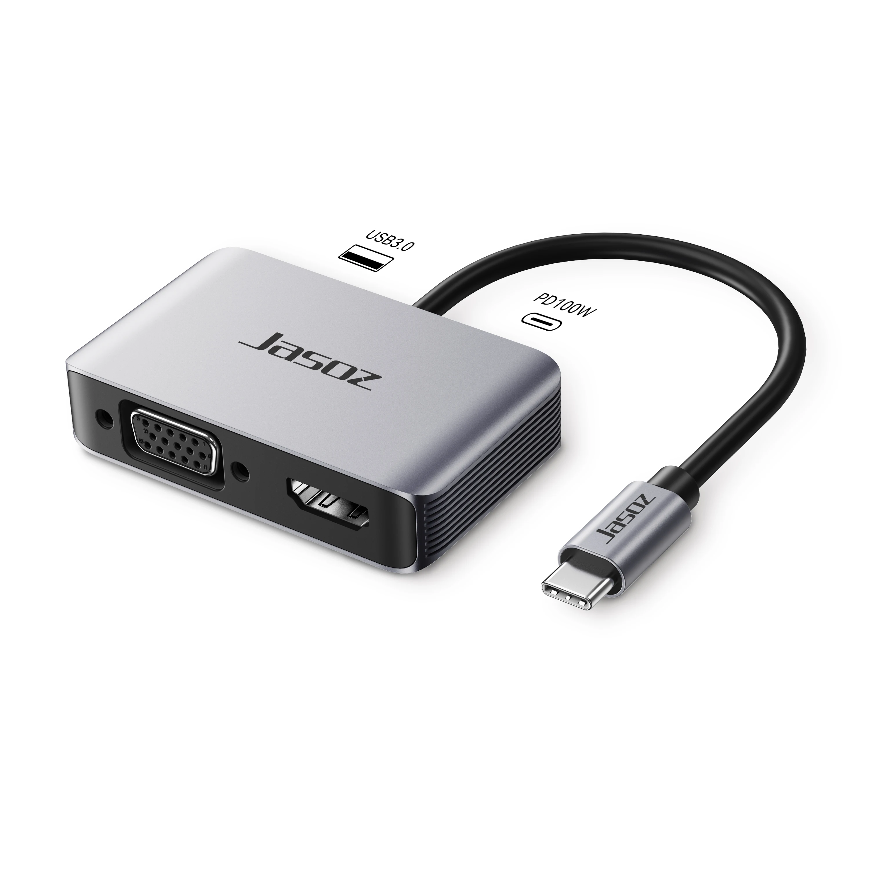 4 в 1USB C концентратор адаптер HDMI 4K/30Hz VGA 1080P/60Hz 2 0 PD 100W USB3.0 5Gbps порт in1 Type конвертер