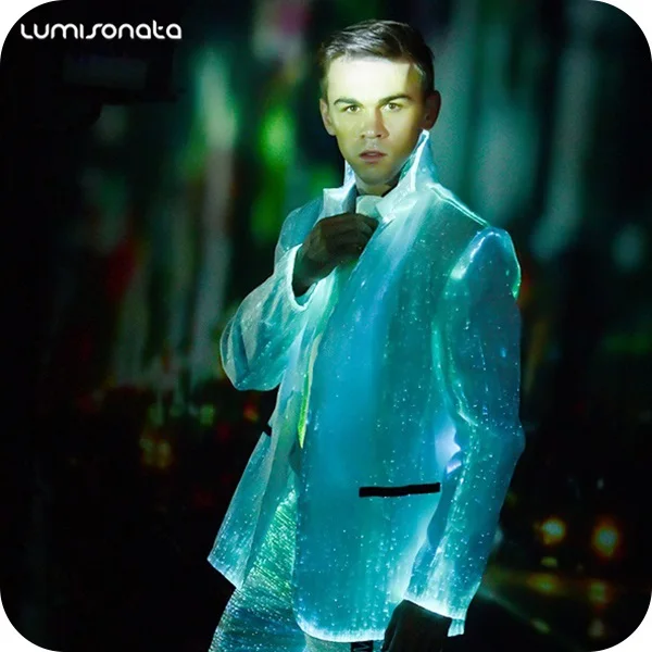 Free measure in Men white fabric Glitter man Suit Jackets Male Nightclub Blazer Stage Luminous Blazers Suit