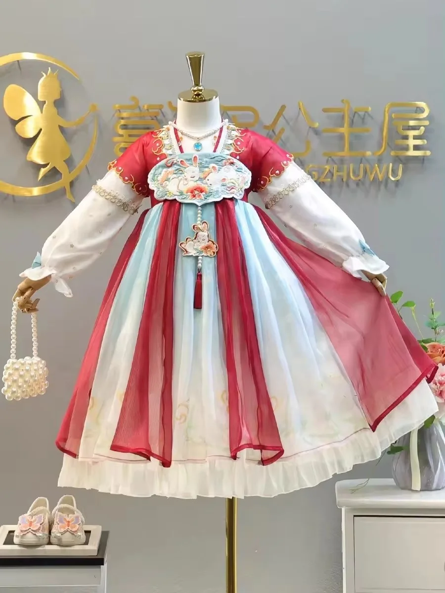 Children Girl Clothing Kids Clothes Plain Color Summer Sleeveless Little Girls Dress with Ruffle Bow