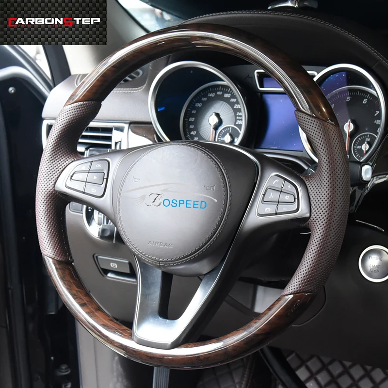 Car Interior Accessories Wooden Steering Wheel Upgrade For Mercedes Benz W205