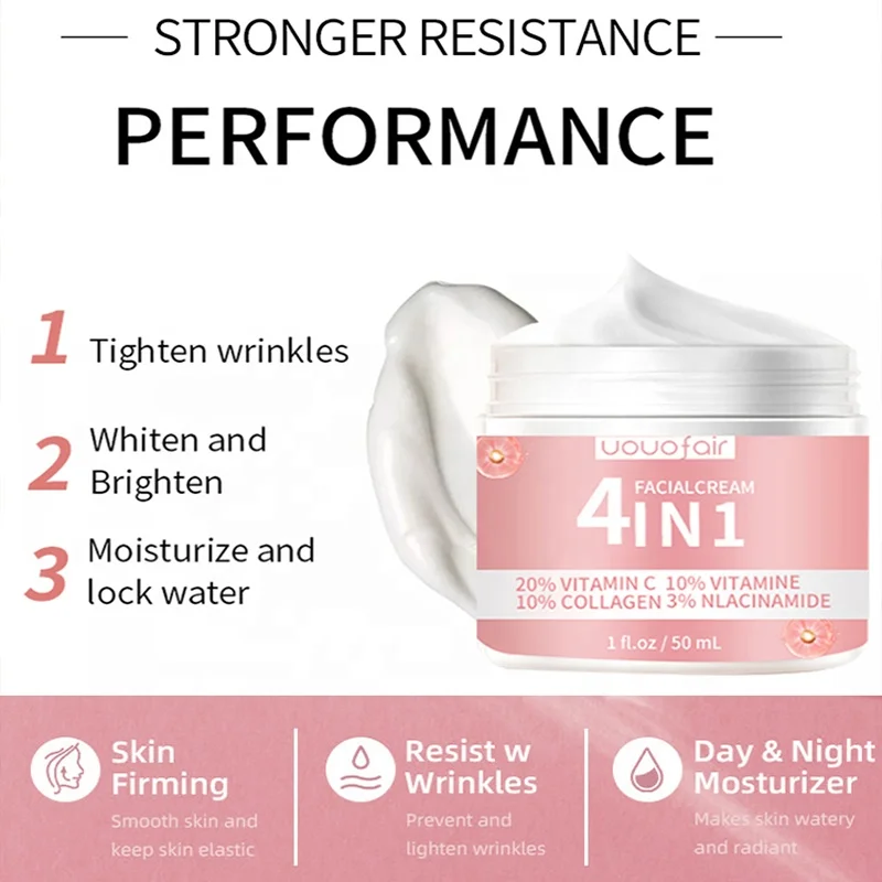 Free Sample Skin Care Hyauloronic Collagen Niacinamide 4 in 1 Face Serum Vitamin C Facial Serum