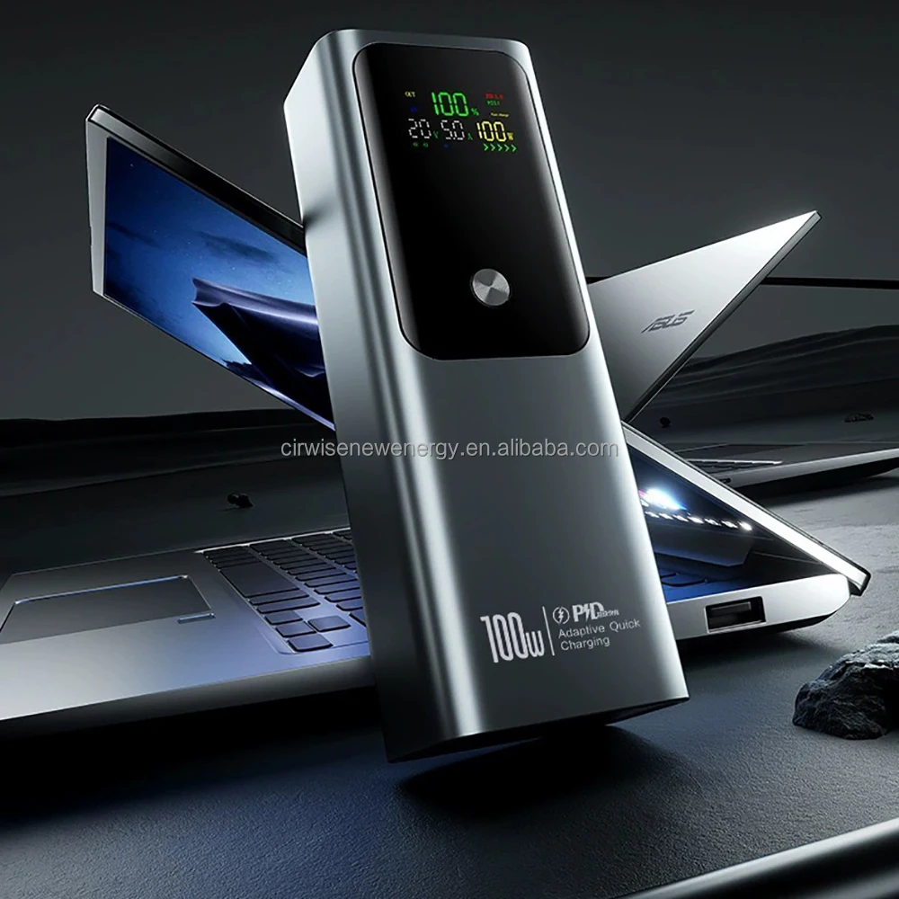 Nitride галлия PD 100 Вт двусторонней быстрой зарядки Power Bank Mac book 20000 мАч Аккумулятор для ноутбука iPhone Type-C портативное зарядное устройство