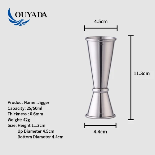 
Factory Direct 20ml 40ml bartender measure stainless steel cocktail bar double jigger 