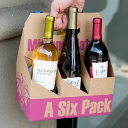 Custom logo Folding Corrugated Cardboard 6 Packs Bottles Beer Carriers Packaging Box with Handle