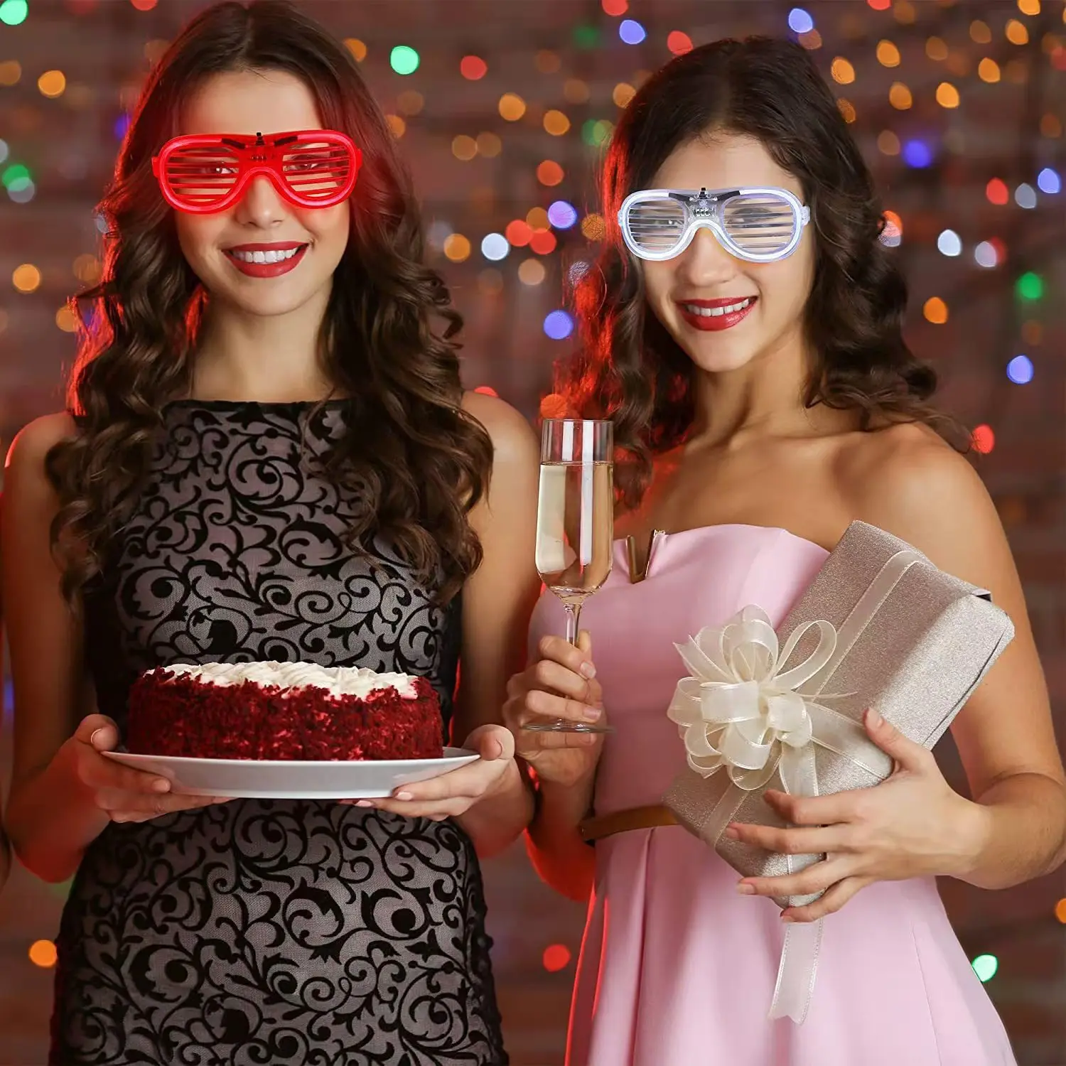 Neon Color Shutter Shadeds Luminous Glasses for Kids, Novelty 80s 90s Funny Party Glasses Festival Outfits Accessories