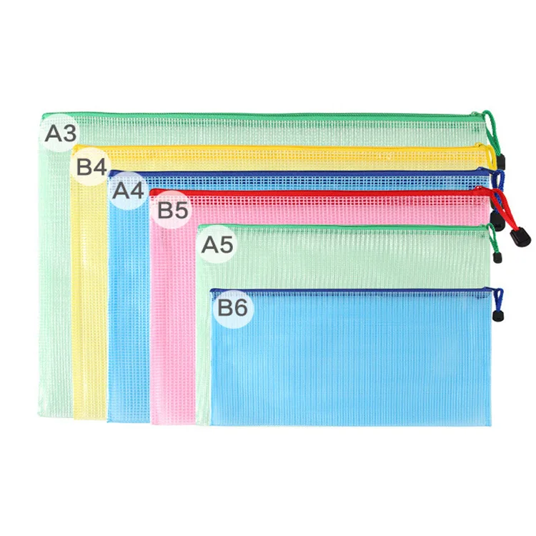 Wholesale A4 A5 A6 Simple Mesh Design Pencil Bag Waterproof Clear Pencil Bag Pouch In Stock