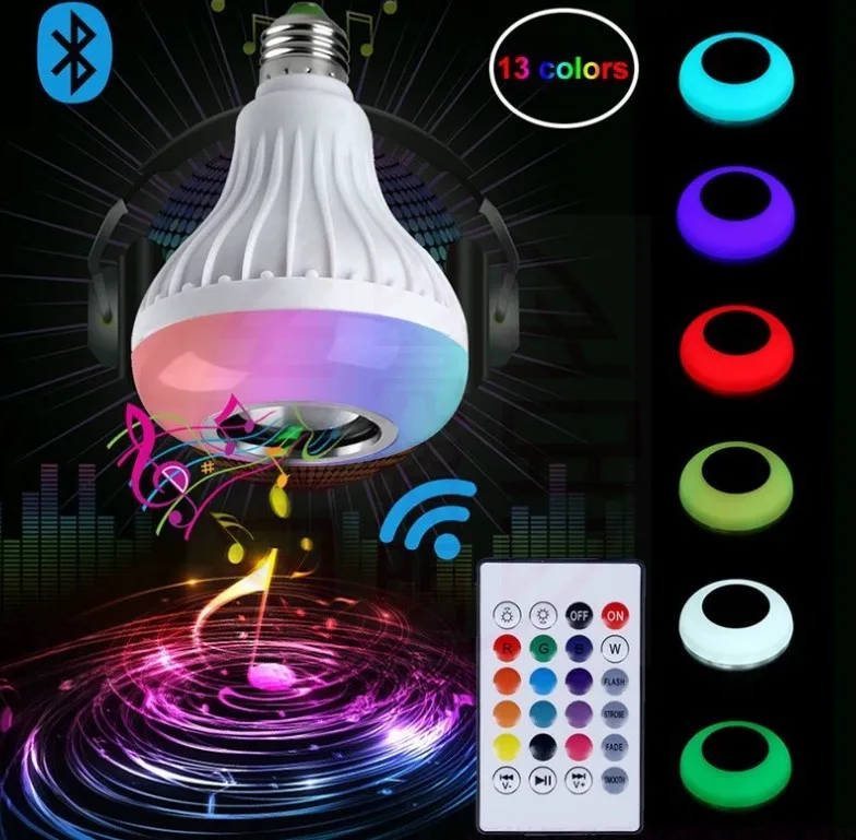 Manufacture LED Music Light Bulb Blue tooth Speaker RGB Changing Lamp Wireless Stereo Audio
