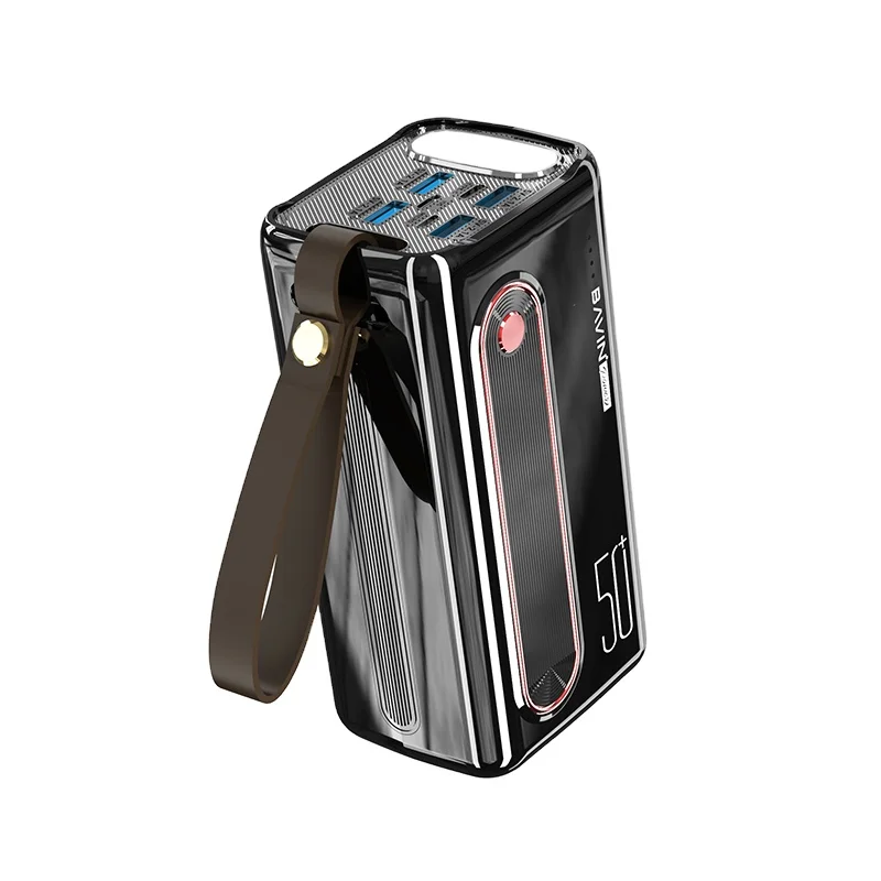 BAVIN PC066 50000mAh Fast Charging Type-C Micro IOS Input 4 Output LED Light Power Bank Large High Capacity 50000 mah Powerbank