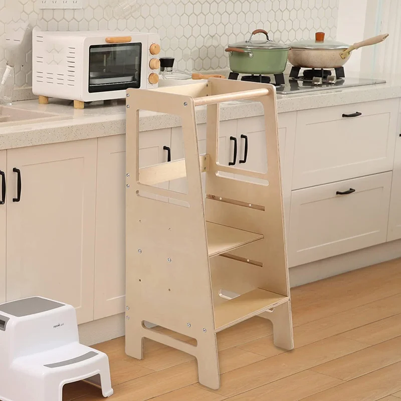 Kids Learning Tower Step Stool Kitchen Helper For Kids Foldable Step Stool Child Toddler Learning Tower Baby Furniture Set