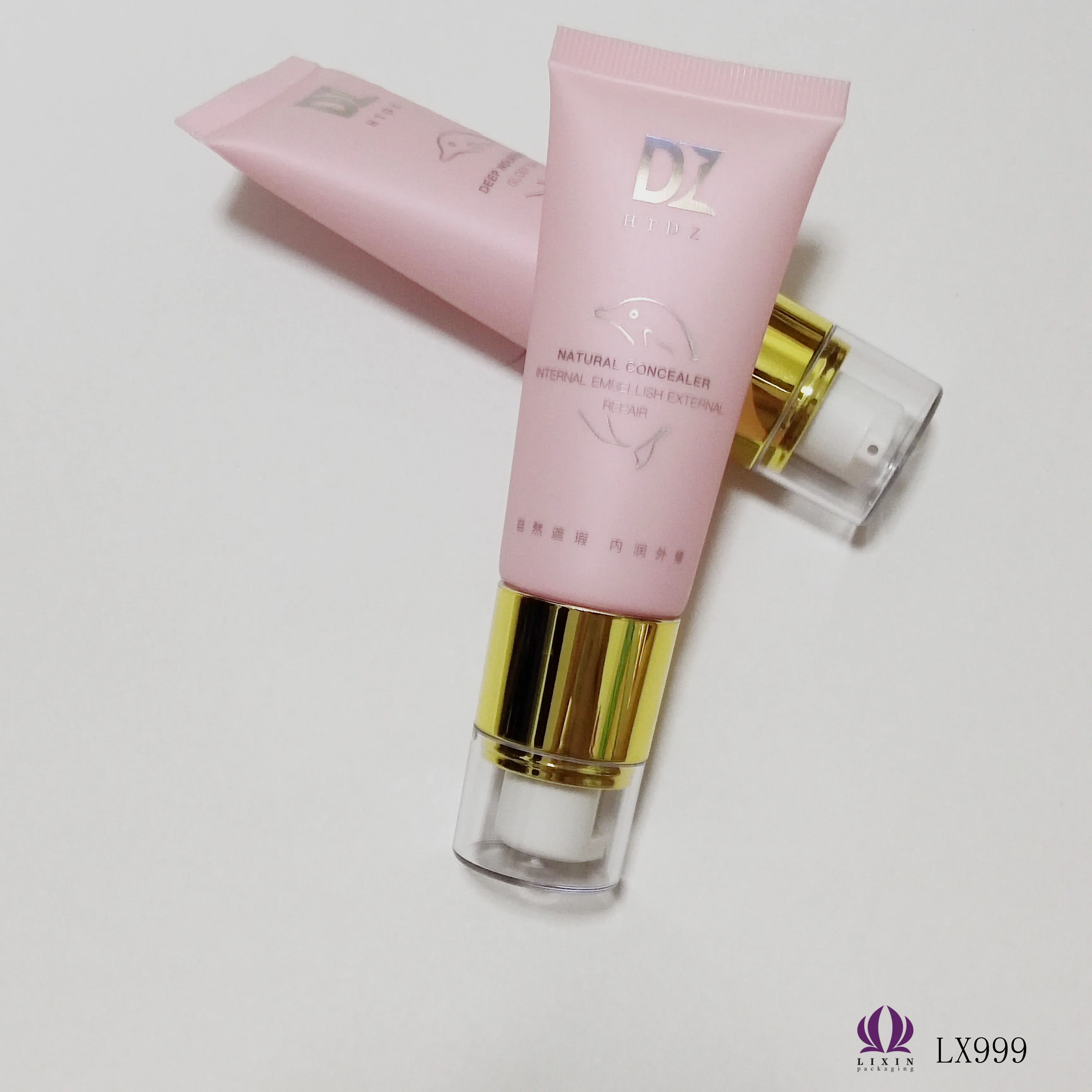 Soft Fibrous Brush Cosmetic Tube With Brush Applicator, Face Clear Plastic Tube Packaging