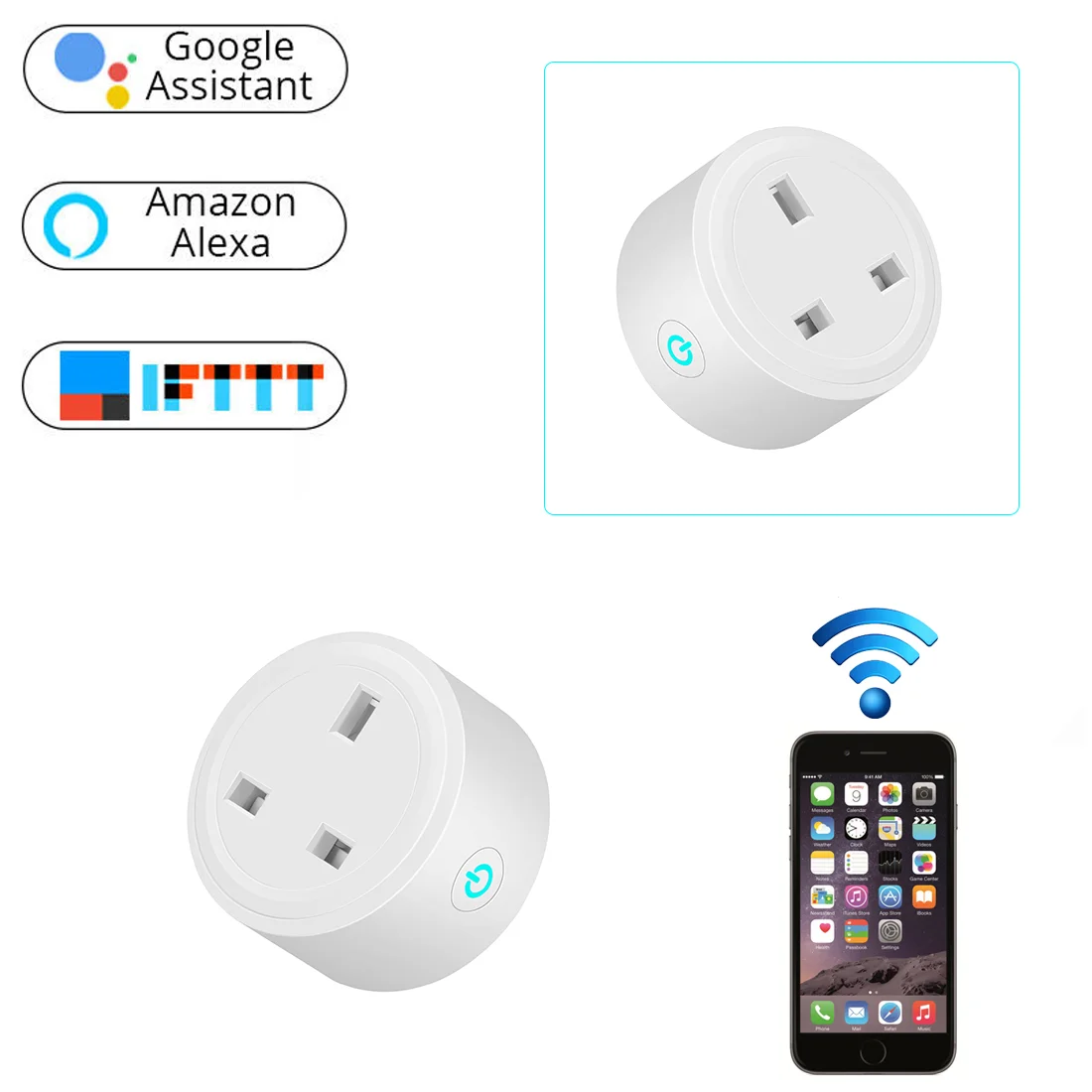 16A UK Smart Socket WIFI Zigbee-compatible Wireless Remote Control Outlet Smart Timer Plug Works With Alexa Google Home