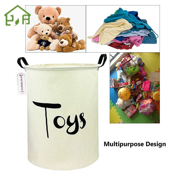 Wholesale  cheap multi designs custom fabric canvas kids toys foldable laundry hamper clothes basket for bedroom organizing