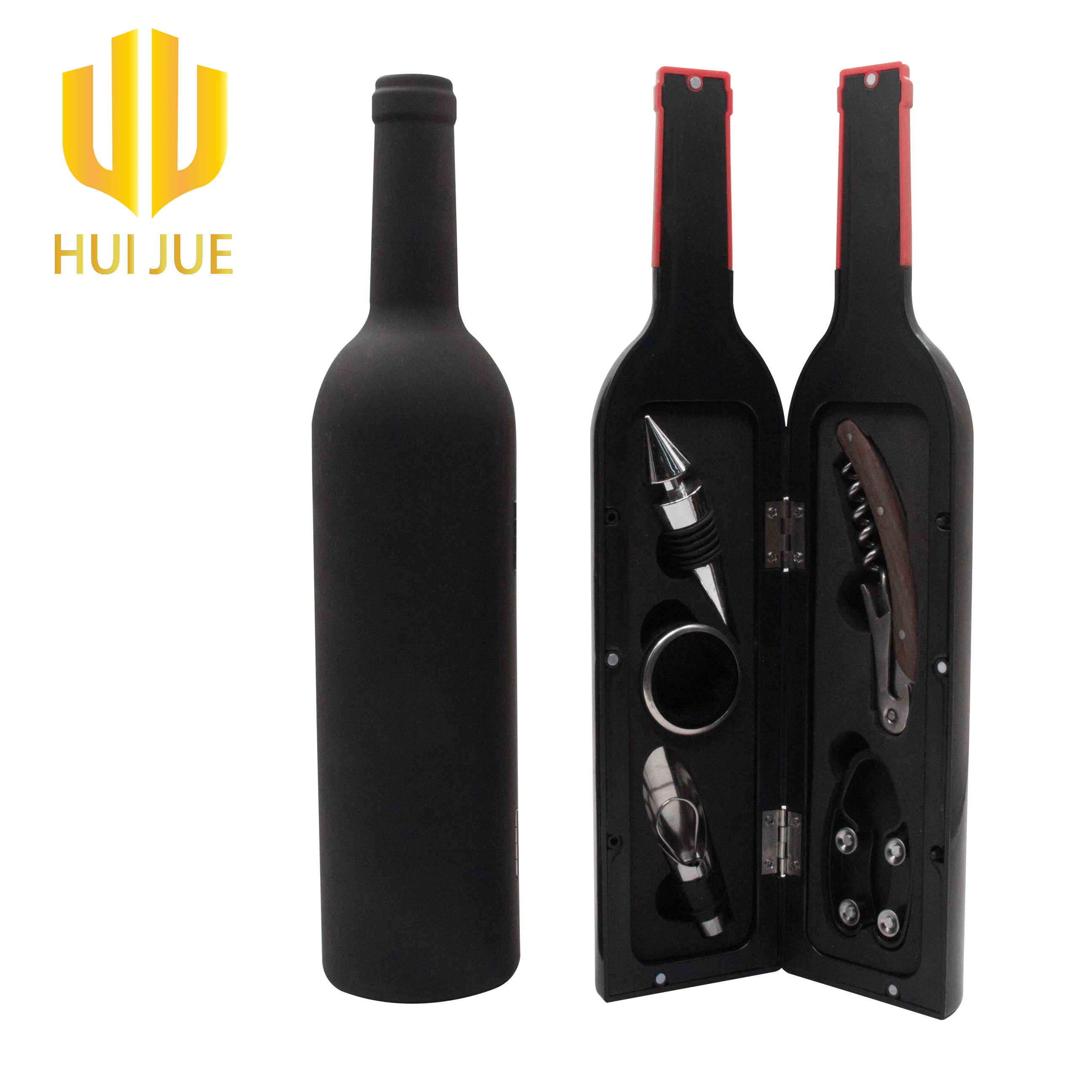 Wine Accessory Tool Gift Set with Pourer Collar Cork-Screw Stopper Cutter
