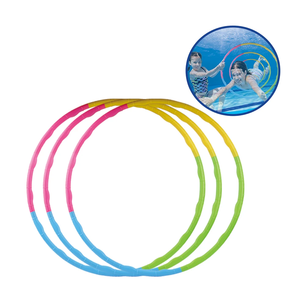 Kids summer pool 80cm diameter plastic diving circle hoop water ring toss game toy