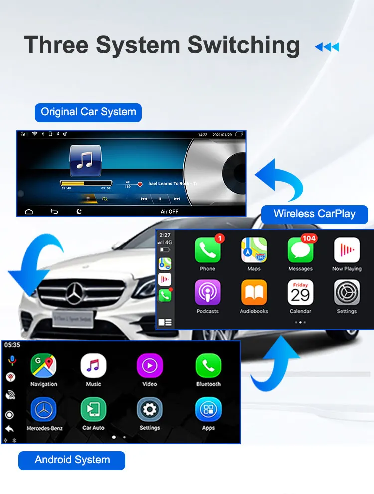 4gb 32gb Upgrade 64g Wireless Car Play Airplay and Multi Media System Player Android GPS Navigation AI Box aibox for Car Stereo