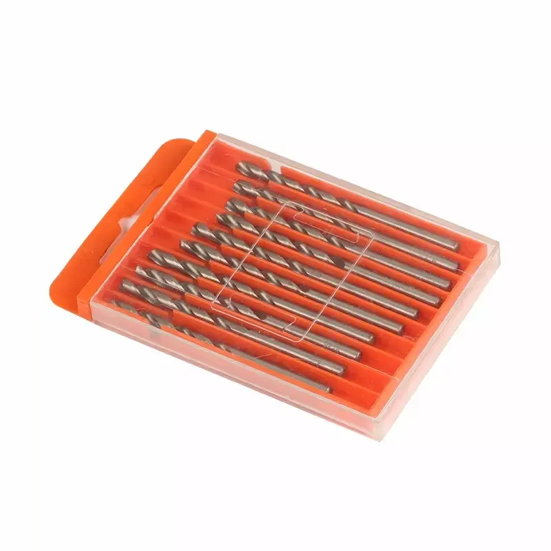 10pcs Drill Bit Set High Quality HSS Straight Shank Twist Drill set for Metal Drilling